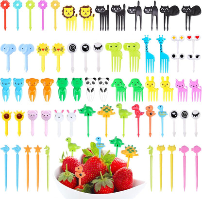 152PCS Animal Food Picks for Kids Lunch Accessories,  Fun Kids Food Picks for Picky Eaters, Reusable Fruit Toothpicks Toddler Food Pick, Cute Lunch Picks for Kids Bento Box Accessories