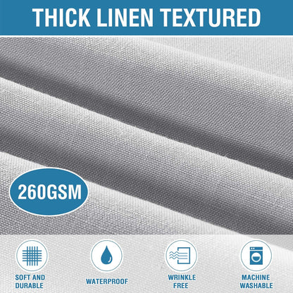 Linen Textured Table Cloths 54 X 54 Inch Premium Solid Tablecloth Spill-Proof Waterproof Table Cover for Dining Buffet Feature Extra Soft and Thick Fabric Wrinkle Free, Grey