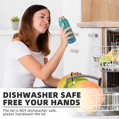 20 Oz Stainless Steel Insulated Sports Water Bottles with Straw for Kids, Men and Women (Black)