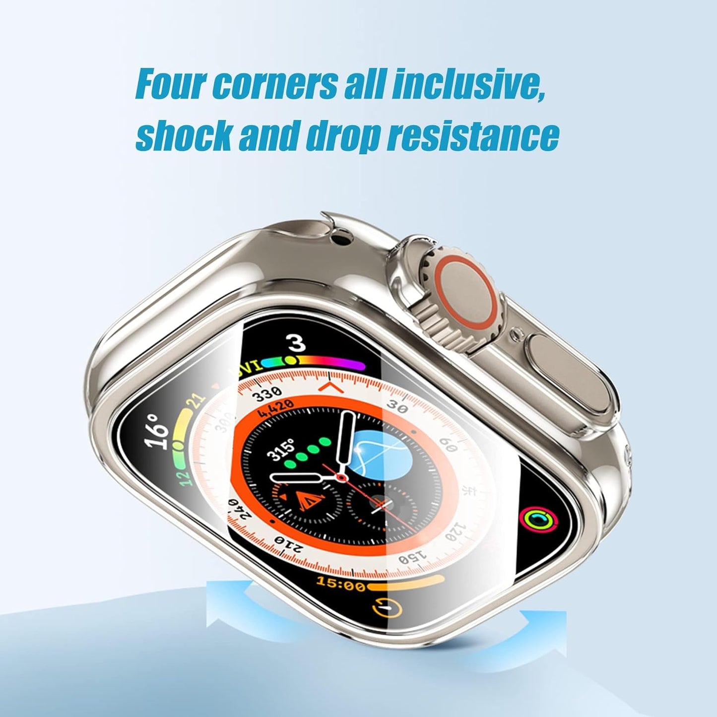 for Apple Watch Ultra 2/Ultra Screen Protector [49Mm],Hard PC Case[2 Pack][Clear], Apple Watch Series 9 & 8 & 7 Screen Protector [45Mm],Hard PC Case [2 Pack][Black]