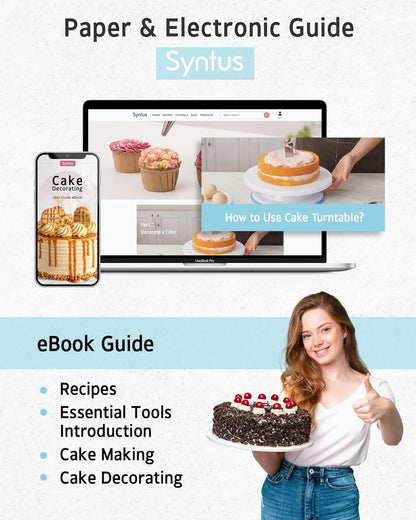 65 Pcs Cake Decorating Kit with Cake Stand Turntable, Cake Baking Supplies 30+1 Piping Bags, 24 Piping Tips, Offset & Straight Spatulas, 3 Scrapers, Leveler, 2 Couplers & 1 Tips Brush