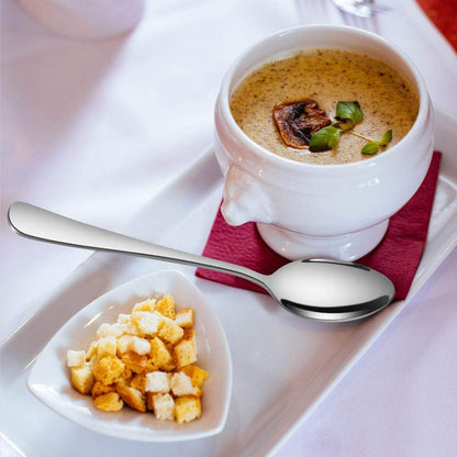 Teaspoons, 16 Piece Spoons Silverware, 6.7 Inches Premium Food Grade Stainless Steel Tea Spoon, Kitchen Dessert Spoons Set, Mirror Finish Dishwasher Safe