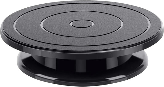11 Inch Rotate Turntable Sculpting Wheel Revolving Cake Turntable Black Painting Turn Table Lightweight Stand for Paint Spraying Spinner, Cake Decorating, Displaying Item