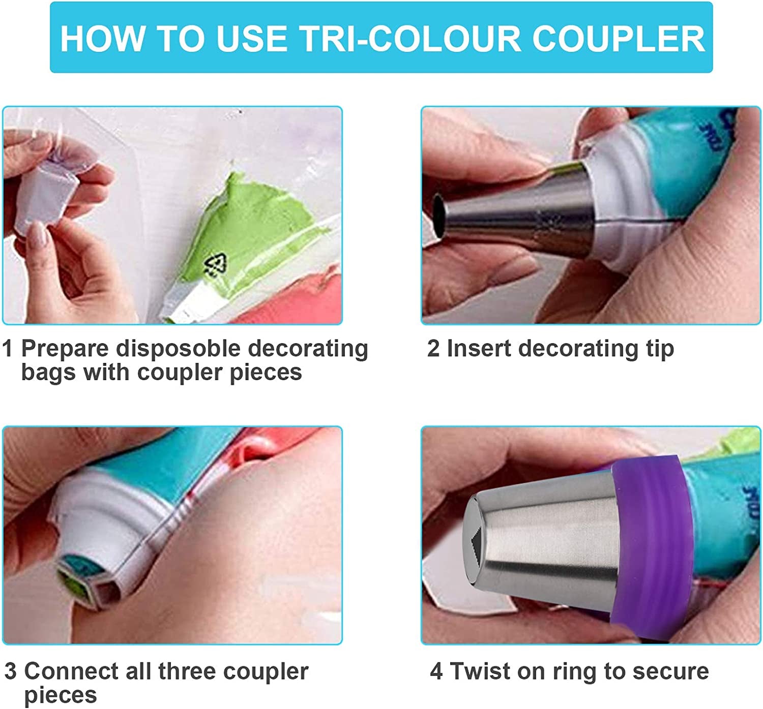 47 Pcs Russian Piping Tips Set, 12 Flower Frosting Nozzles Icing Tips for Cake Decorating Tips Kit, Baking Supplies for Cookie Cupcake, 2 Leaf Piping Tips 2 Couplers 30 Pastry Baking Bags