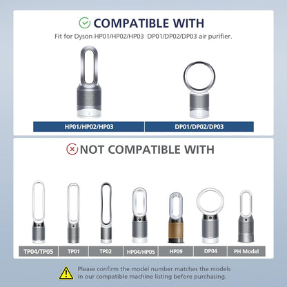 2-Pack HP01 HP02 HEPA Filter Compatible with Dyson Pure Hot Cool Link HP01 HP02 & Dyson Pure Cool Link Desk Fan DP01 DP02, Compare to Part # 968125-03