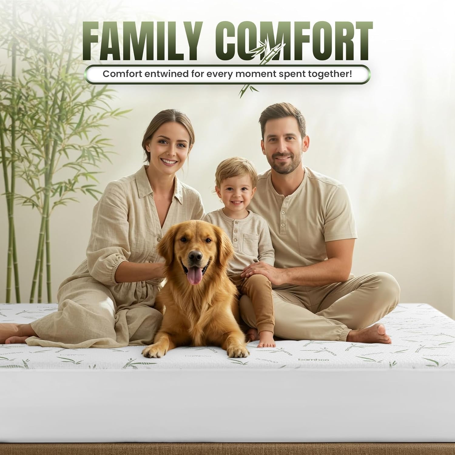 Waterproof Cooling Mattress Protector Queen Size, 200 GSM Viscose Made from Bamboo Mattress Cover, Fits 17 Inches Deep, Fitted Style with Stretchable Pockets