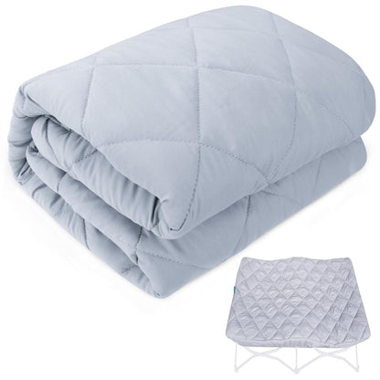 Sheet for Regalo My Cot Portable Toddler Bed, Joovy Travel Cot (Sheet Only, Bed Not Included), Soft Padded Cover, Grey, 47''X47''