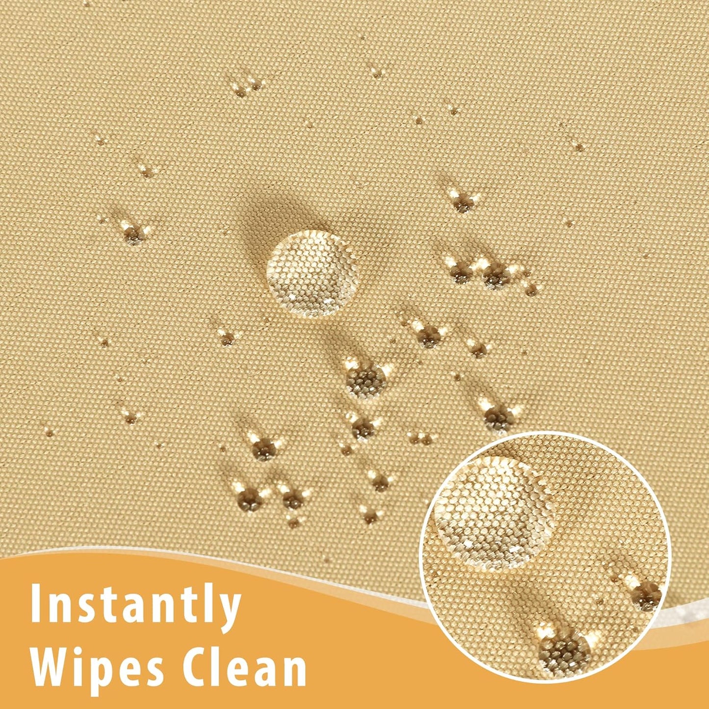 2 Pack Table Clothes for 6 Foot Rectangle Tables - Water Resistant Washable Fabric Polyester Rectangle Table Cover for Outdoor/Indoor Usese, 72L X 30W X 30H Inches, Champagn