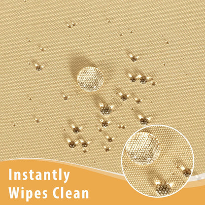 2 Pack Table Clothes for 6 Foot Rectangle Tables - Water Resistant Washable Fabric Polyester Rectangle Table Cover for Outdoor/Indoor Usese, 72L X 30W X 30H Inches, Champagn