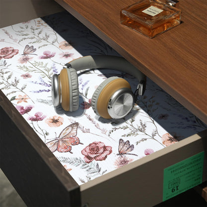 Shelf and Drawer Liner for Kitchen Cabinets, Non-Adhesive and Strong Non-Slip Floral Shelf Cabinet Drawer Liners for Kitchen, Waterproof Cupboard Liners,Easy to Clean,12In X 10FT