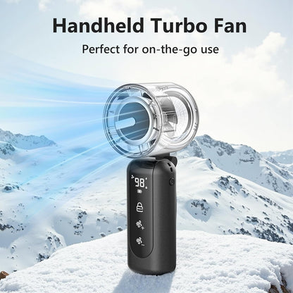 Portable Handheld Mini Fan,Speed(1-100) Adjustable Turbo Personal Fan,4000Mah Battery Rechargeable,Ai Digital Display,Gifts for Women Men Camping Travel Summer Outdoor