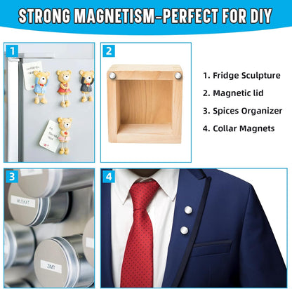 120-Piece Set of Miniature Round Magnets (6x2mm) for Office, Kitchen, Crafts, and Miniatures