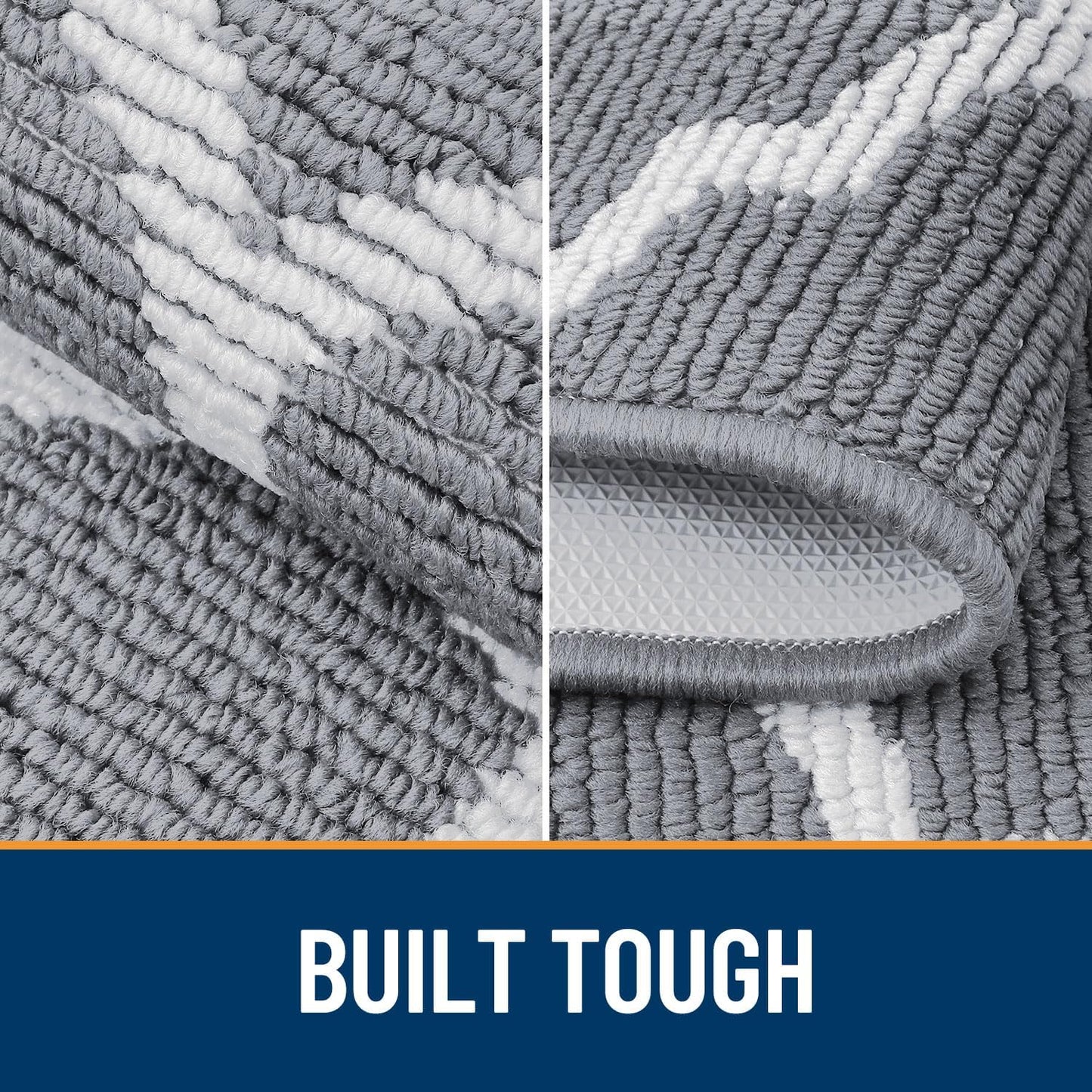 Indoor Door Mat, 30X17, Non-Slip Absorbent Resist Dirt Entrance Mat, Washable Low-Profile inside Floor Doormats for Entryway, Grey