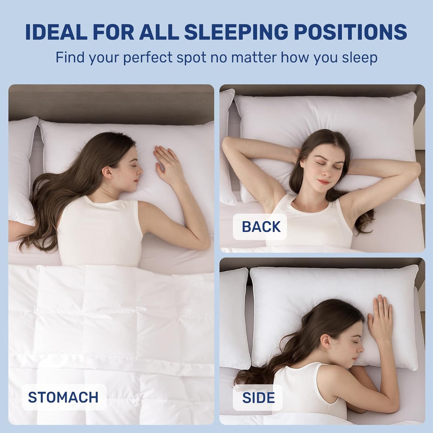 Ultra Soft Pillows Standard Size Set of 2 - Hotel Collection Luxury 100% Cotton Cover down Alternative Bed Pillow, Fluffy Pillows for Back, Stomach or Side Sleepers