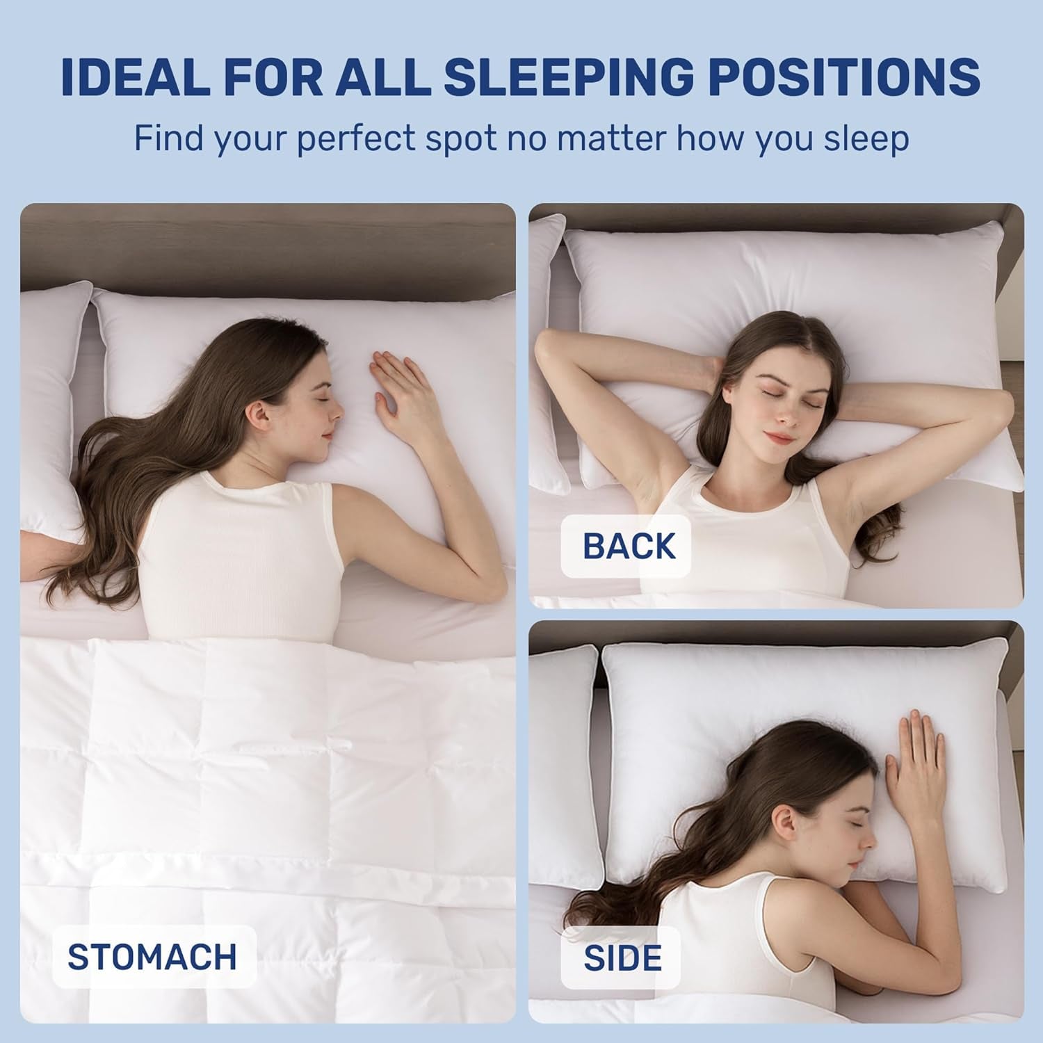 Ultra Soft Pillows Standard Size Set of 2 - Hotel Collection Luxury 100% Cotton Cover down Alternative Bed Pillow, Fluffy Pillows for Back, Stomach or Side Sleepers