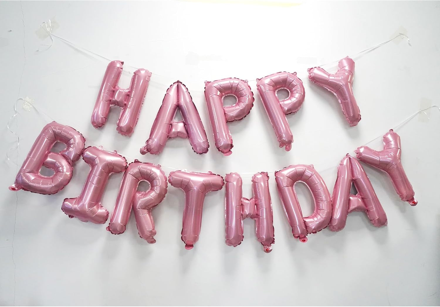 Pastel Pink Party Fringe Backdrop with Happy Bday Banner