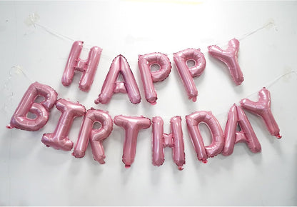 Pastel Pink Party Fringe Backdrop with Happy Bday Banner