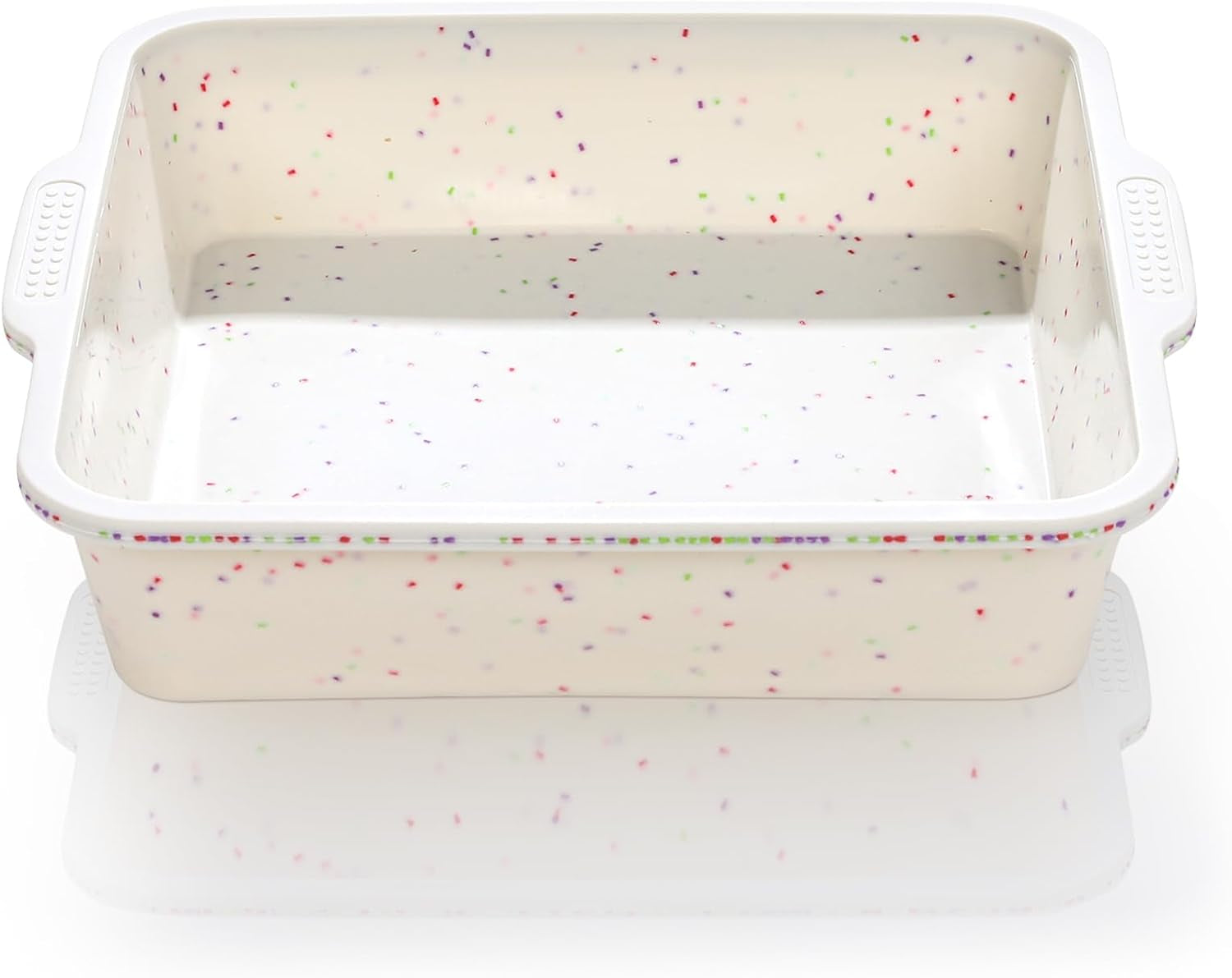 8 Inch Silicone Square Cake Pan with Metal Reinforced Frame, Nonstick Silicone Brownie Pans BPA Free Suitable for Making Cakes, Brownies, Bread