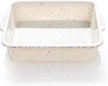 8 Inch Silicone Square Cake Pan with Metal Reinforced Frame, Nonstick Silicone Brownie Pans BPA Free Suitable for Making Cakes, Brownies, Bread