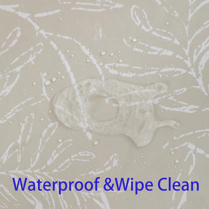 Heavy Duty Vinyl Tablecloth with Flannel Backing Waterproof Oil-Proof Plastic Table Cloth Stain-Resistant Wipeable Rectangle or Square Table Cover for Indoor and Outdoor (Beige Leaf,54X54 Inch)