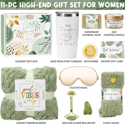 Self Care Gifts for Women Get Well Soon Gifts Basket, Birthday Gifts for Women Care Package Relaxing Spa Gifts Thinking of You Gifts W/ Blanket, Unique Mothers Day Gifts for Mom Her Friend Sister Wife