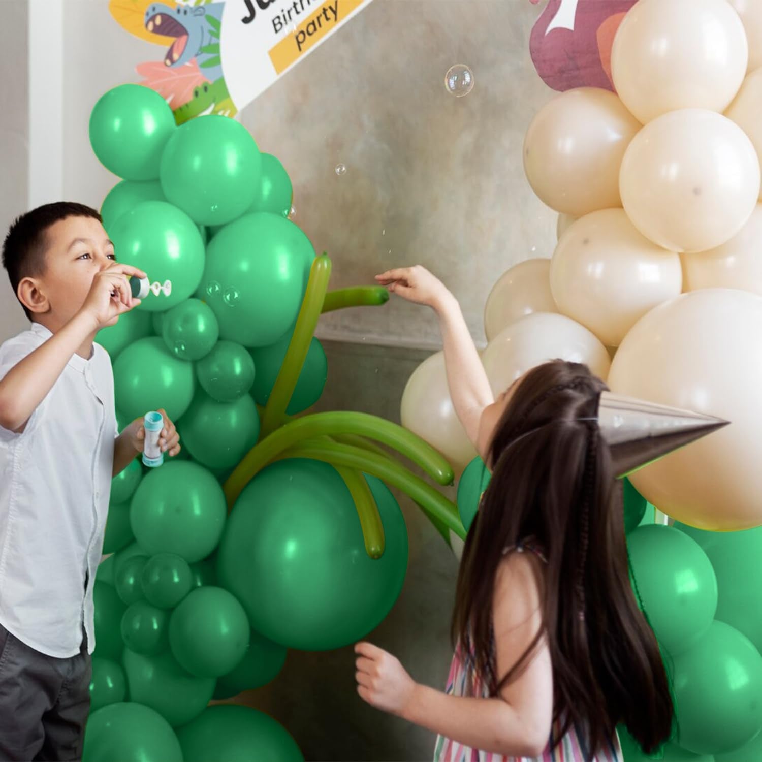 Green Balloons 145 Pcs Dark Green Safari Party Decorations Different Sizes of 18 12 10 5 Inch Emerald Green Balloons for Balloon Garland Balloon Arch as Wedding Birthday Party Decorations