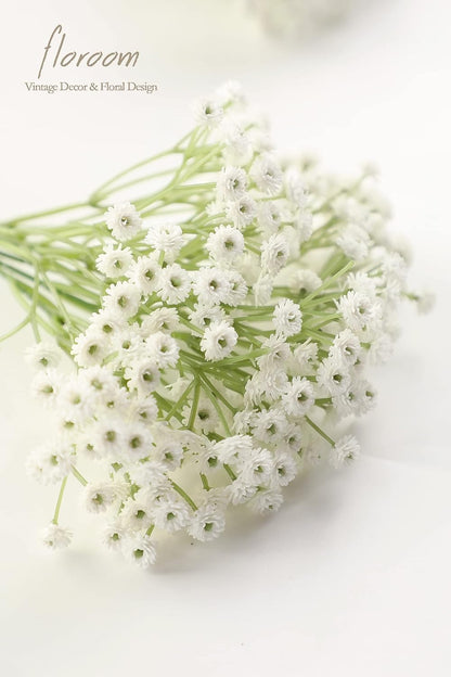 18-Piece Artificial Baby's Breath Gypsophila Greenery Sprays, Realistic White Faux Flowers for Wedding Bouquets, Centerpieces, Floral Arrangements, and Decorations