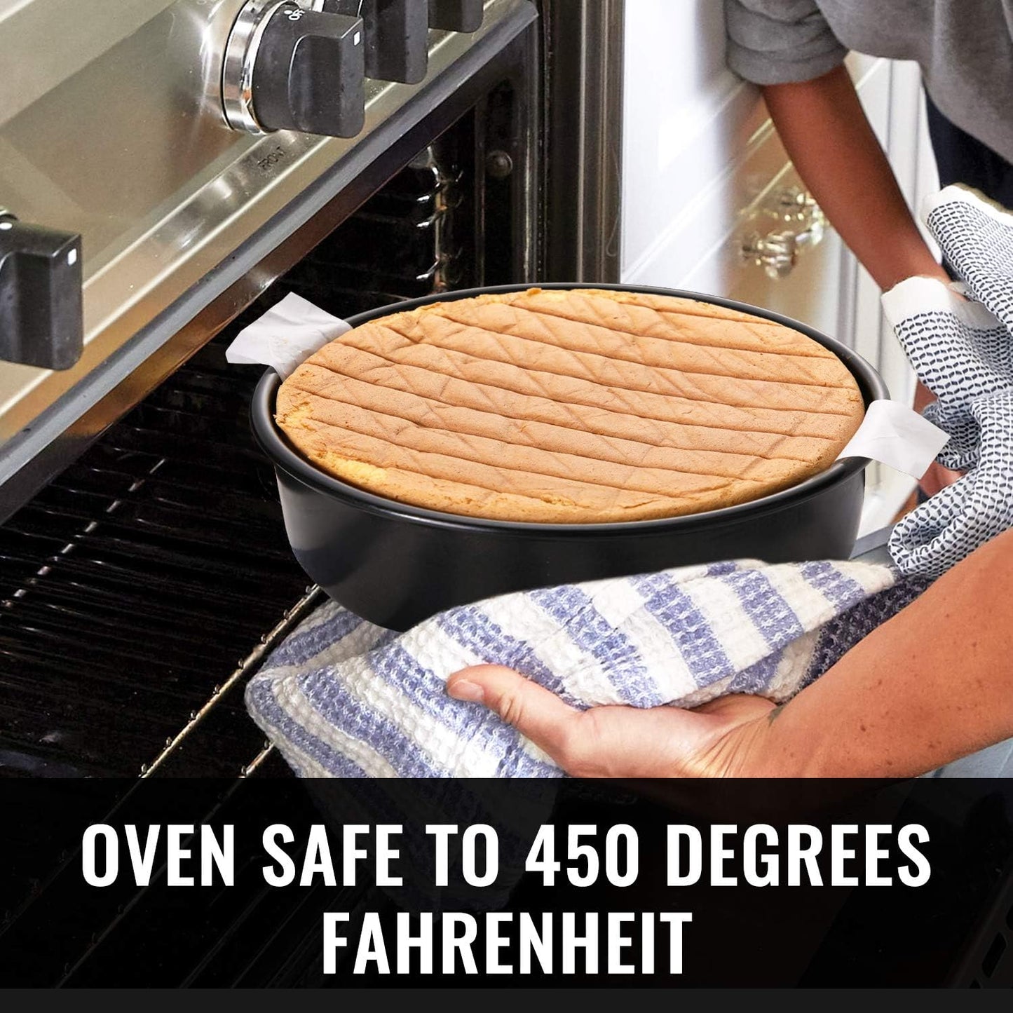 9-Inch round Cakes Pan Set with 60 Pieces Parchment Paper Rounds, Nonstick Baking Cake Pans, Dishwasher Safe - Set of 2