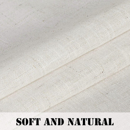 Natural Linen Tab Top Curtains 84 Inch Length for Living Room 2 Panel Drape Semi Sheer Neutral Country Rustic Farmhouse Boho Curtain Bedroom Muslin Look Light Filtering, Heathered Natural
