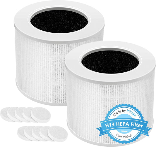 2-Pack HEPA Replacement Filters for LEVOIT Core Mini Air Purifiers - 3-in-1 Core Mini-RF Filter Set
