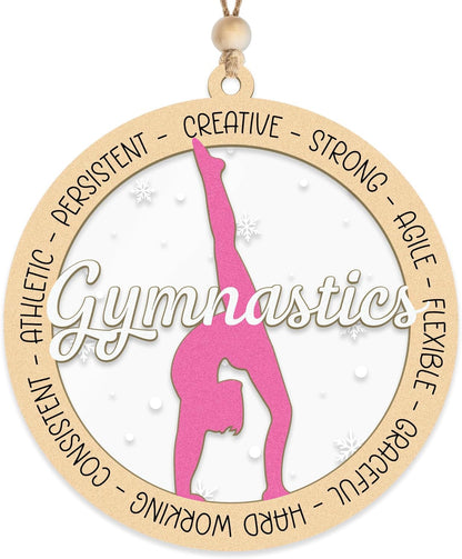 Gymnastics Christmas Ornaments 2025, Gymnast Ornament Gift, Gymnastics Coach Gifts for Girls Women, Athletic Holiday Ornament for Gymnastics Lovers, Hanging Christmas Tree Decorations Keepsake