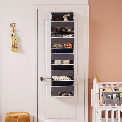 over the Door Organizers, 5-Shelf Door Storage for Bathroom, Dorm, College, Baby Organizer for Diapers 1 Pack, Grey