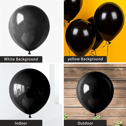 Black Balloons 145 Pcs Black Balloon Arch Kit Different Sizes of 18 12 10 5 Inch Balloon Garland Arch Kit, Latex Balloons for Birthday Party Decorations Graduation Wedding Decor