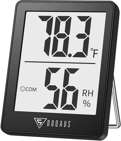 Digital Hygrometer Indoor Thermometer Humidity Meter Room Thermometer with 5S Fast Refresh Accurate Temperature Humidity Monitor for Home, Bedroom, Baby Room, Office, Greenhouse, Cellar (Black)