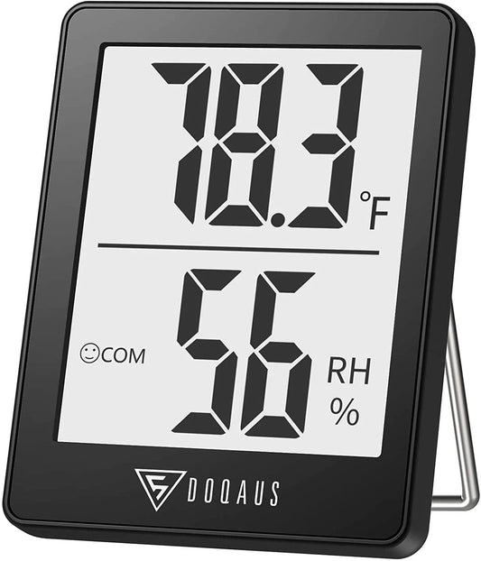 Digital Hygrometer Indoor Thermometer Humidity Meter Room Thermometer with 5S Fast Refresh Accurate Temperature Humidity Monitor for Home, Bedroom, Baby Room, Office, Greenhouse, Cellar (Black)
