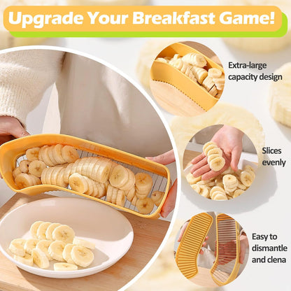 Extra Large Banana Slicer, Spam Slicer, Egg Cutter for Hard Boiled Eggs, Cheese Butter Cutter for Hot Dog Slicing, Multipurpose Strawberry Slicing Kitchen Gadgets for Fruits and Vegetables