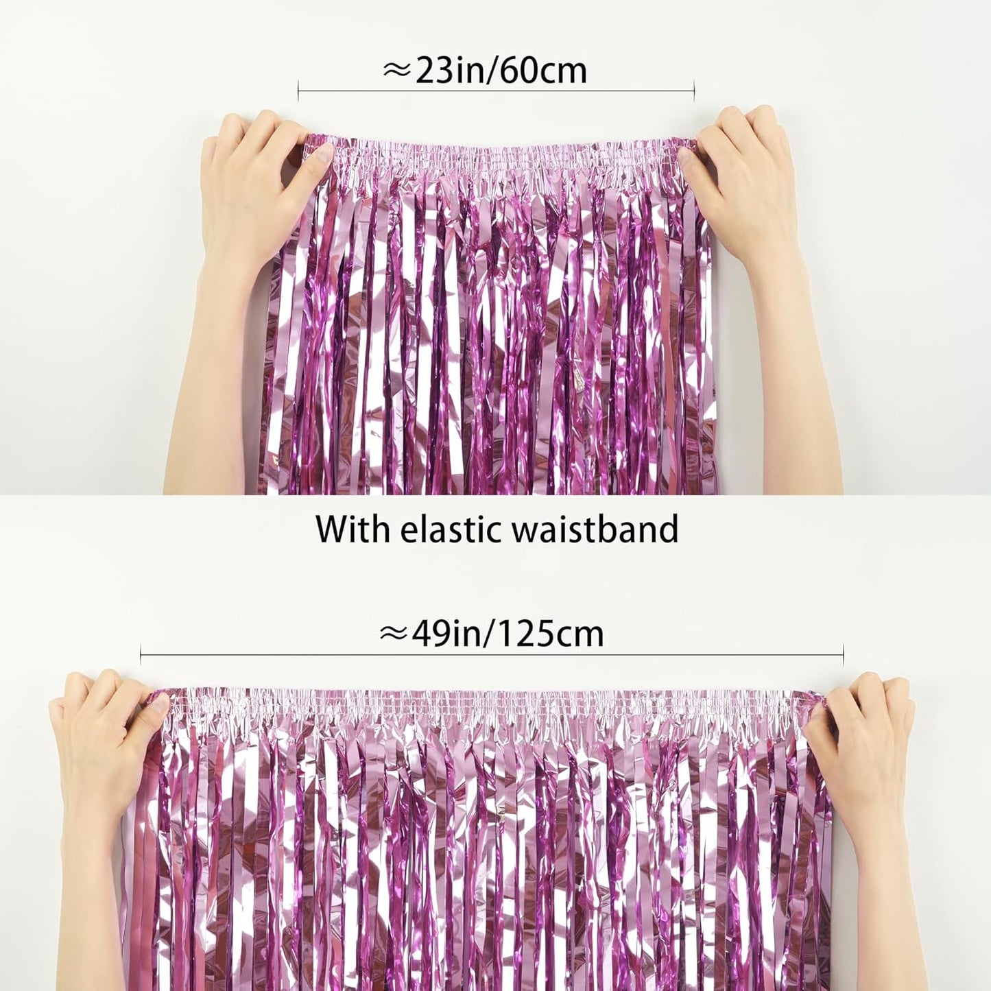 Foil Fringe Skirts Skirts for Birthdays Cheeleading Dance Performances - 4 Packs