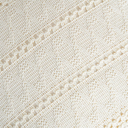 Set of 1 Boho Cream Lumbar Decorative Throw Pillow Cover 12X20 Inch for Couch Bed Sofa Chair, Modern Organic Farmhouse Home Decor, Soft Cotton Cute Accent Rectangle Cushion Case