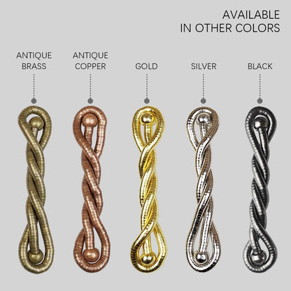 Curtain Tiebacks Clips, Decorative Drapes Holdbacks, Handmade Metal Rope Tiebacks, Creative Window Drapes Twist Tie Backs, Curtain Holders(Gold, 2 Pack)