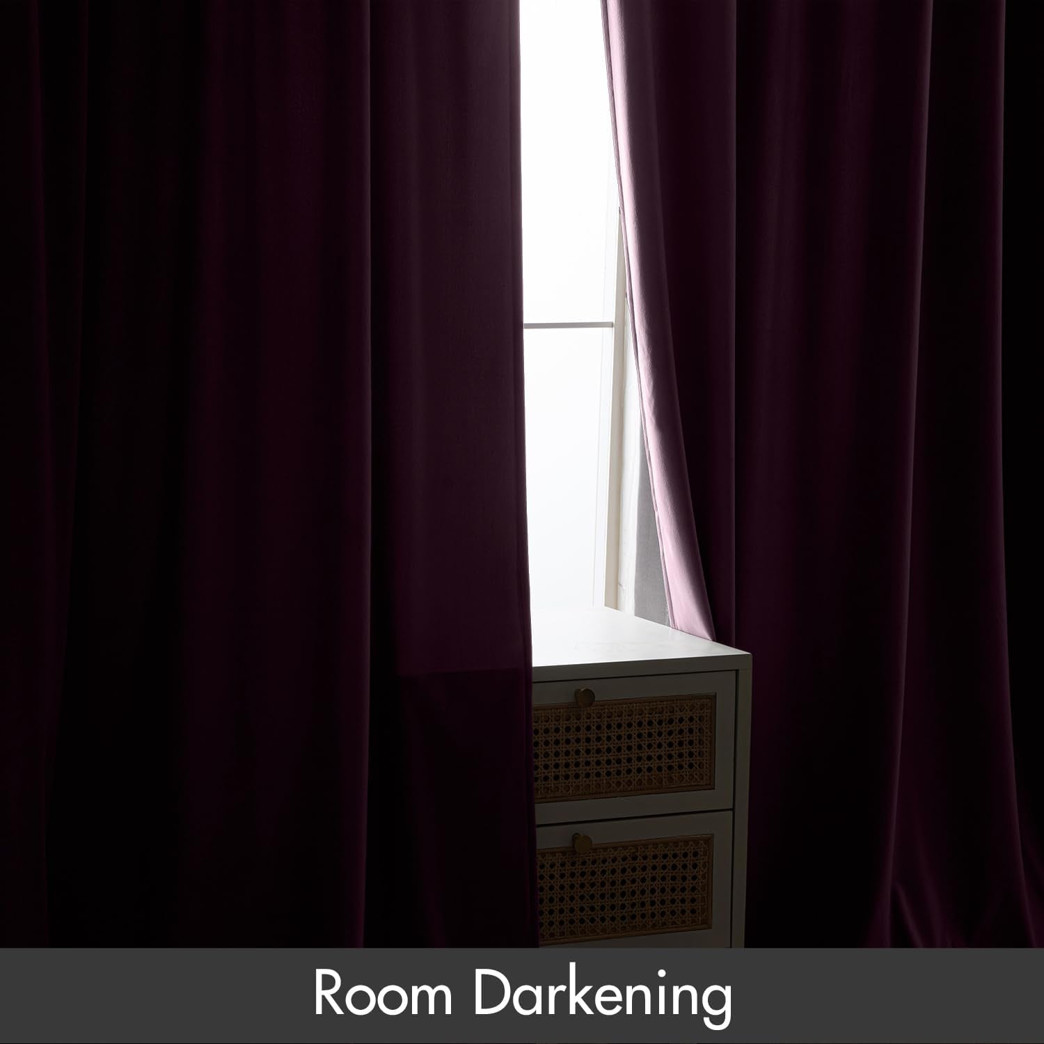 Purple Orchid Velvet Thermal Insulated Blackout Curtains - 84-Inch Drapes for Bedroom and Living Room, Set of 2 with Rod Pocket Design
