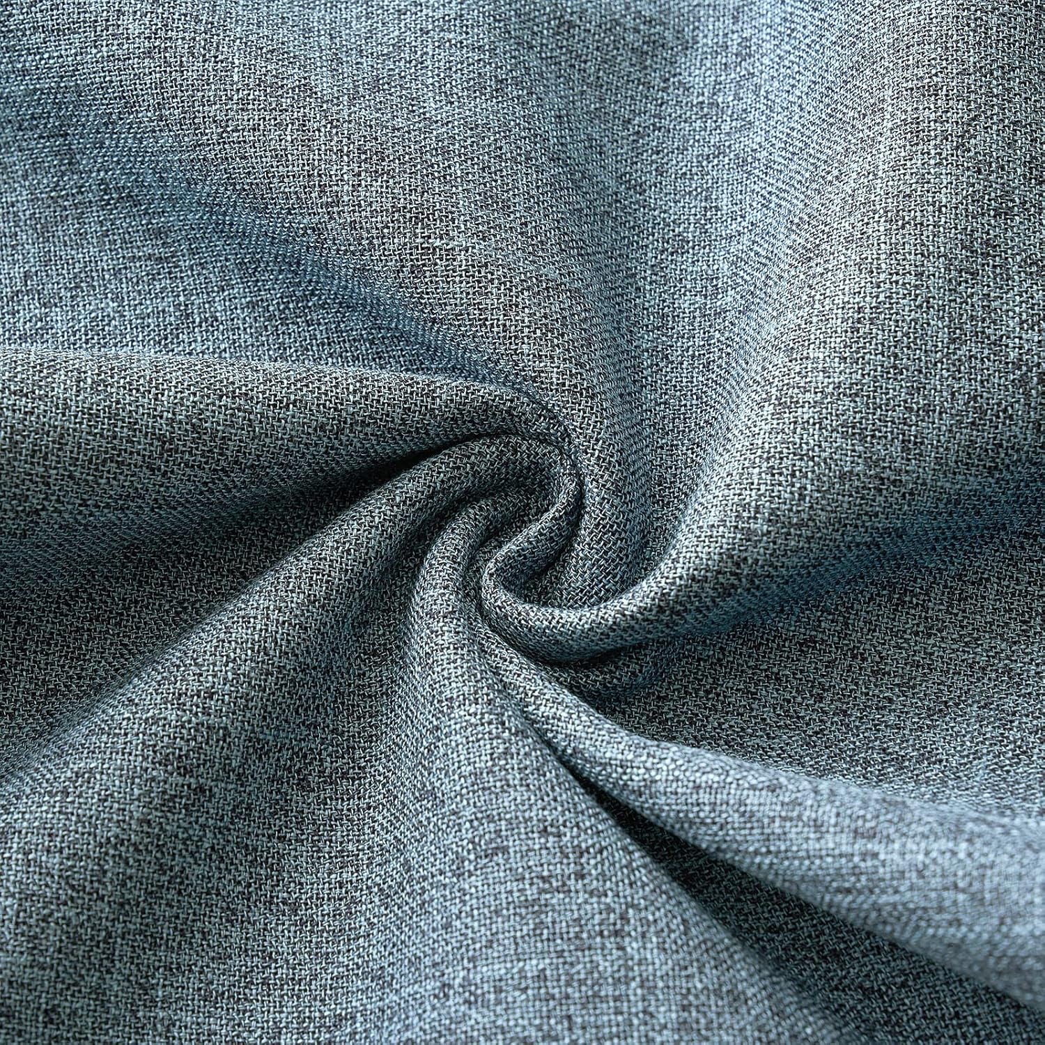 Pack of 2 Decorative Linen Burlap Coastal Pillow Covers Farmhouse Accent Pillowcases for Sofa Car Couch Bedroom Living Room Decor 18X18 Inch Dusty Blue