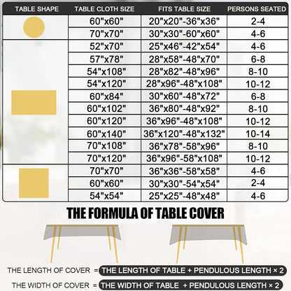 Heavy-Duty Waterproof Vinyl Rectangle Tablecloth, Washable and Wipeable Kitchen and Dining Cover (Beige, 60" x 84")