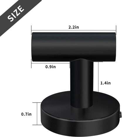 Wall Towel Hooks, Heavy Duty Holder Waterproof Bathroom Towel Hooks for Hanging Coat, Clothes, Closet Hook Wall Mount for Kitchen (Black, Drilling 4 Pack)