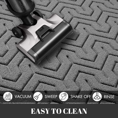 Door Mat, All-Season Outdoor Indoor Doormat for Home Entrance Floor, Heavy Duty Non Slip Front Door Mats Outdoor, Garage and Garden, 29.5 X 17 Inch, Grey+Black