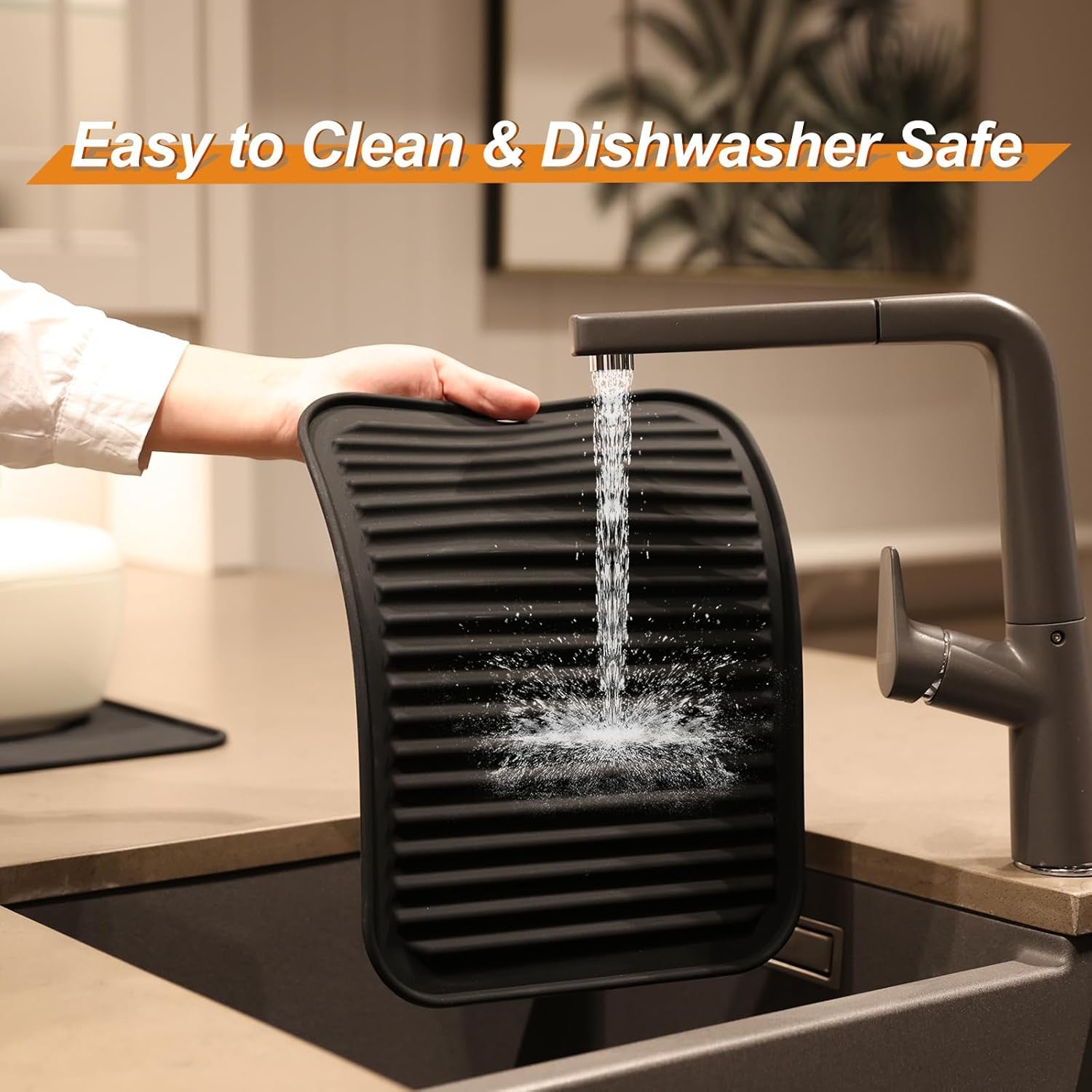 4 Pack Silicone Trivets for Hot Pots and Pans,480℉ Heat Resistant Trivets for Hot Dishes,Hot Pads for Countertop,Kitchen Potholders,Black