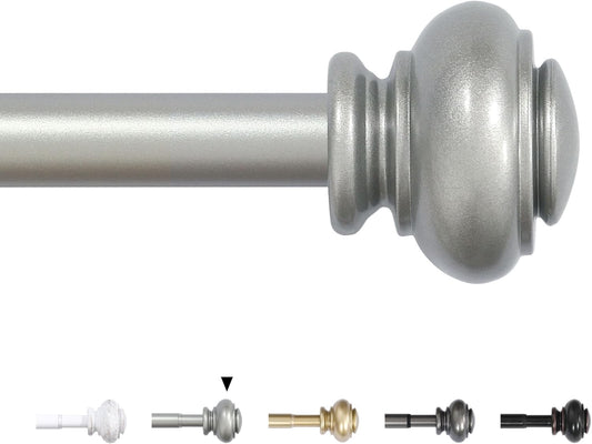 Curtain Rods for Windows 16.2 to 28.2 Inches 3/4 Inch Diameter Adjustable Decorative Telescoping Curtain Rod with Brackets Heavy Duty Splicing Window Rods with Classic Finials, Nickel