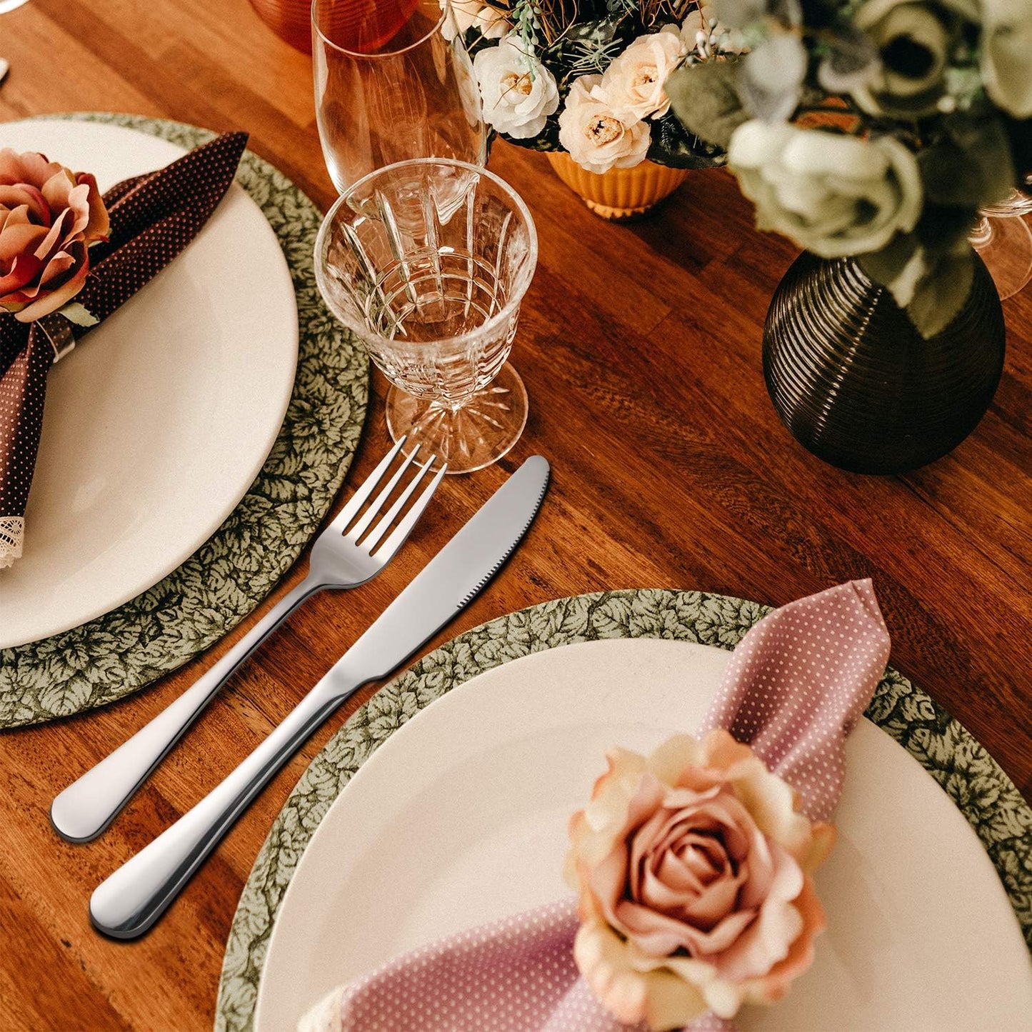 24-Piece Forks Silverware Set, Food-Grade Stainless Steel Dinner Forks Set, Dishwasher Safe, 8 Inches