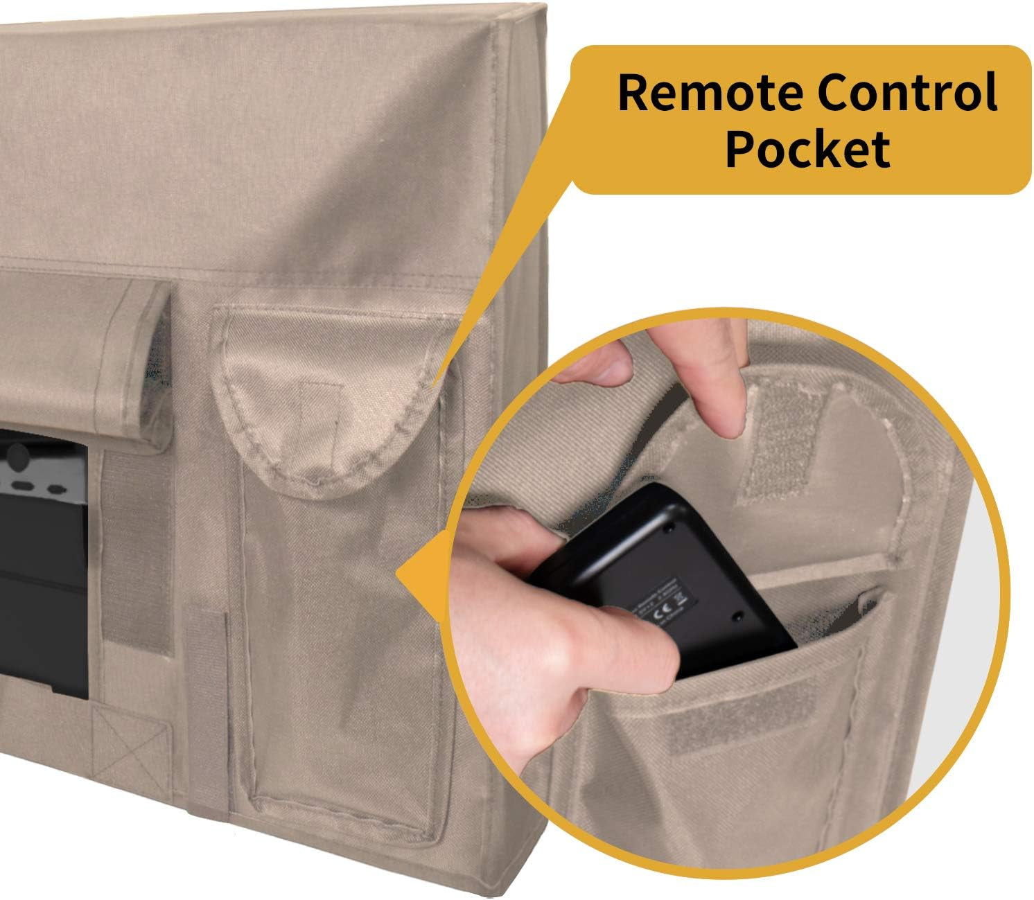 Outdoor TV Cover for 30 to 32 Inches LCD, LED, Waterproof, Weatherproof and Dust-Proof TV Screen Protectors with Cleaning Cloth (32 Inch,Camel)