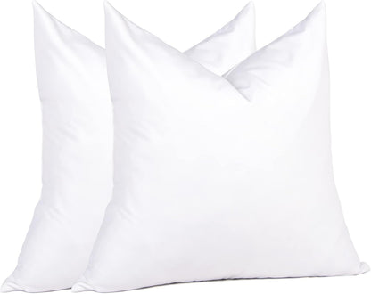 Euro Pillow Inserts 26 X 26 (Pack of 2, White), down Feather Pillow Stuffer, Premium White Pillows for Bed, Couch, and Cushion