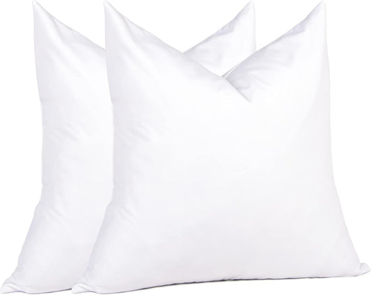 Euro Pillow Inserts 26 X 26 (Pack of 2, White), down Feather Pillow Stuffer, Premium White Pillows for Bed, Couch, and Cushion